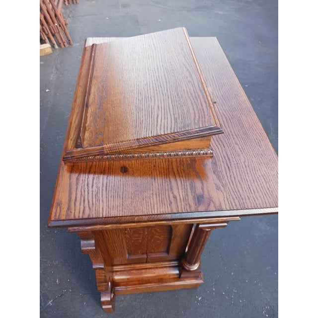 Antique Oak Lectern/Pulpit/Podium For Sale - Image 4 of 9