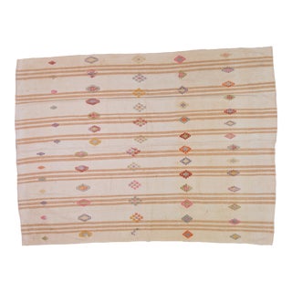 1970s Vintage Turkish Anatolian Hand Woven Flatweave/Kilim With Soft Texture,6'9"X9'2" For Sale