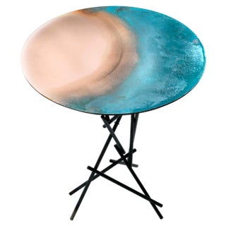 Copper Hand-Sculpted Side Table by Samuel Costantini For Sale