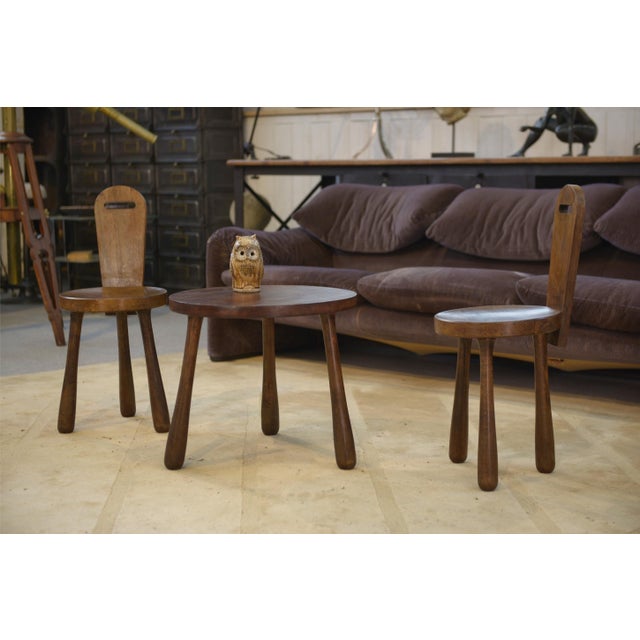 Brutalist Brutalist Children's Chairs and Table, 1960s, Set of 3 For Sale - Image 3 of 10
