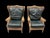 Pair of large wicker wing back lounge chairs with ottoman by Henry Link 1972 wingback chairs with a classic form and bold...