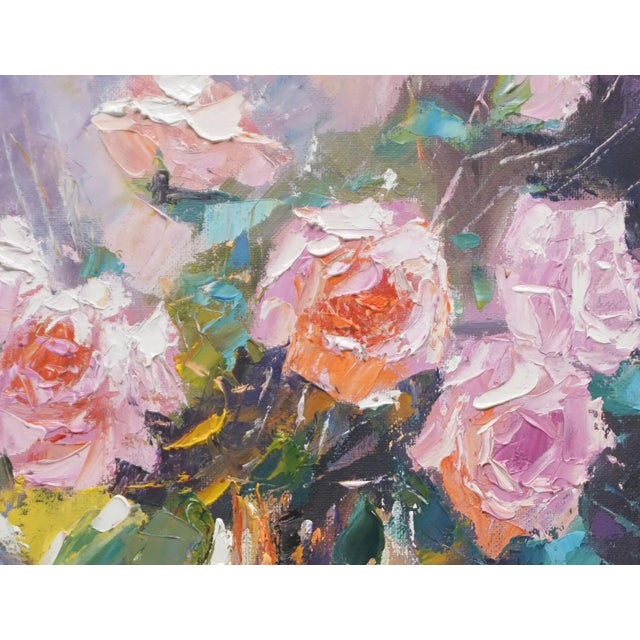 Impressionist Original Oil Painting, Flowers For Sale - Image 3 of 5