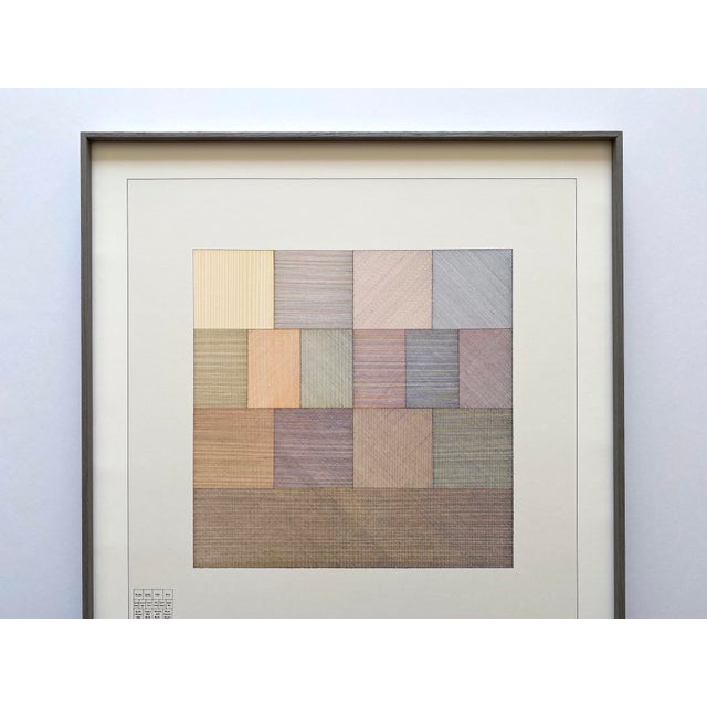 This Sol LeWitt very rare vintage 1978 Mid Century Modernist lithograph print custom framed museum exhibition poster "...