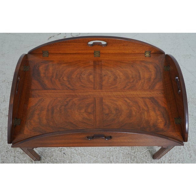 Chippendale Wright Table Co Chippendale Walnut Butler Coffee Table For Sale - Image 3 of 16