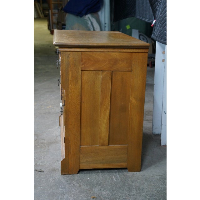 Late 19th Century Antique Victorian Era Carved Oak Washstand Cabinet Bedside Chest Console Table For Sale - Image 5 of 12