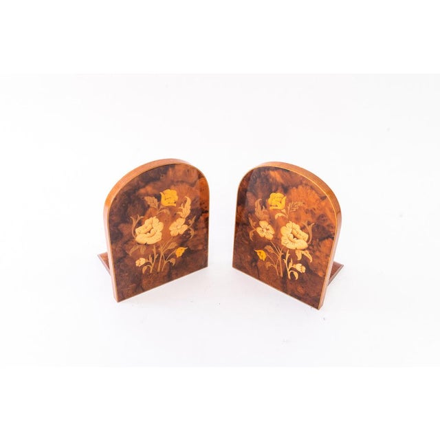 Wood Bookends in Polished Wood with Inlays, 1960s, Set of 2 For Sale - Image 7 of 12