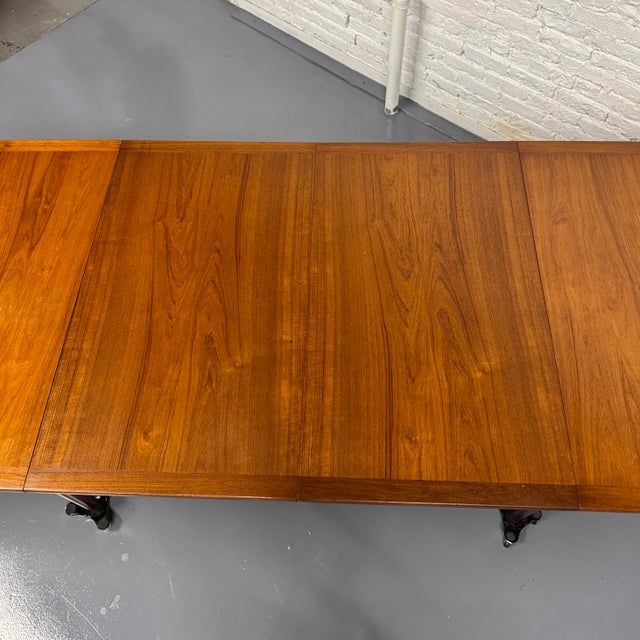 Large Danish Modern Expandable Teak Dining Table for 14 For Sale - Image 9 of 16