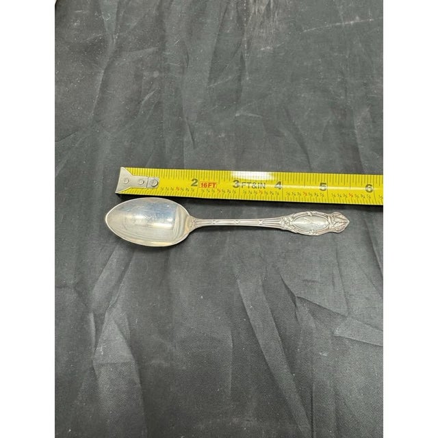 Metal Pair Simpson Hall Miller Sterling Teaspoons 5.5" Jewel Pattern For Sale - Image 7 of 10