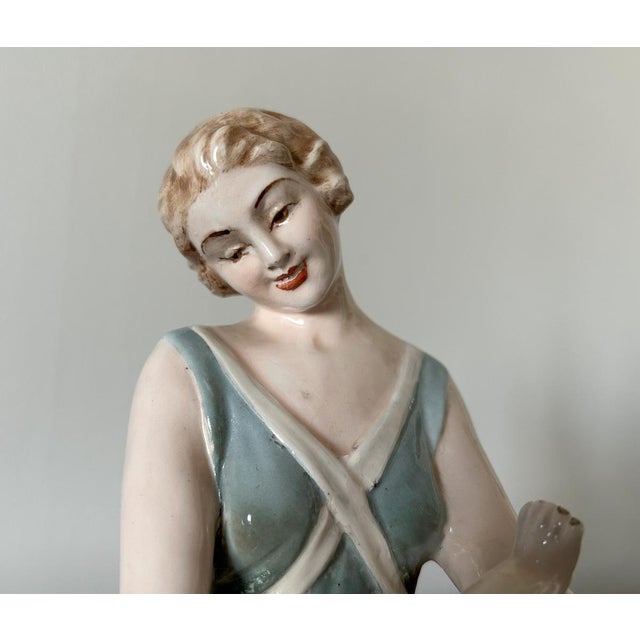 Art Deco Polychrome Ceramic Maternità Sculpture by Vincenzo Bertolotti, Italy, 1930s For Sale - Image 9 of 18