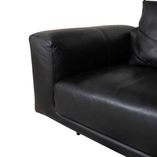 Moss Leather Three-Seater Black Sofa from COR For Sale - Image 5 of 12