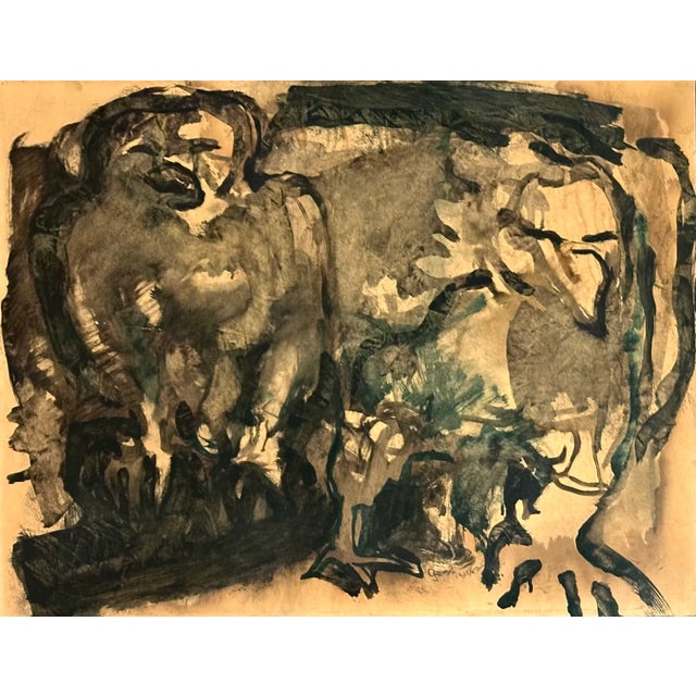 Original Modernist Brutalist Bird Painting Nyc Artist Rex Gross For Sale - Image 4 of 6