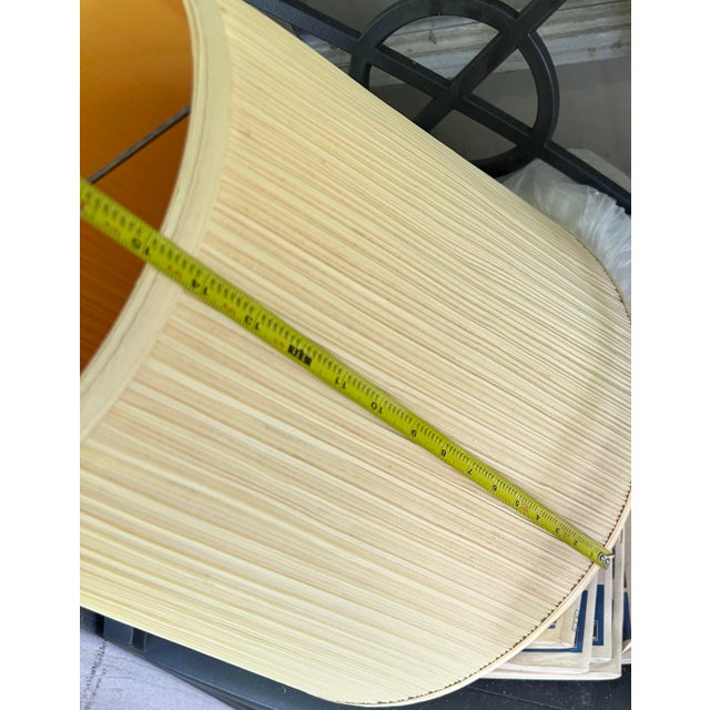 Ornamental & Decorative Materials Vintage Faux Bamboo Ceramic Lamp With Shade For Sale - Image 7 of 12