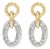 Gold Vermeil 1/10 Cttw Diamond Oval Link Earrings, Pair For Sale