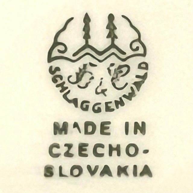 Gold 1940's Gold Encrusted Medallion Service Plate Pair by H & C Schlaggenwald For Sale - Image 8 of 10