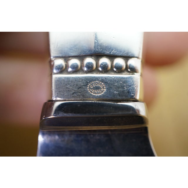 Metal Early 20th Century Danish Georg Jensen Acanthus Dronning Sterling Silver Cake & Cheese Knives For Sale - Image 7 of 12