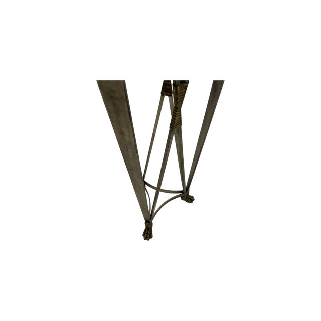 Ornamental & Decorative Materials Maitland Smith French Directoire Style Silver Leaf and Bronze Tall Pedestal For Sale - Image 7 of 9