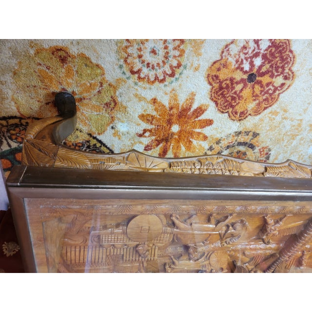 Vintage Hand-Carved Filipino Village Scene Coffee Table For Sale - Image 9 of 12