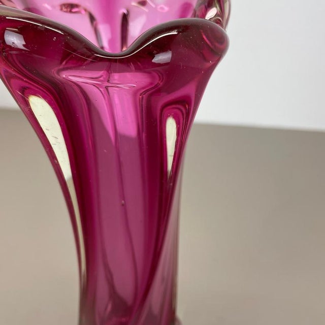 Glass Large Sculptural Pink Murano Glass Vase, Italy, 1970s For Sale - Image 7 of 17