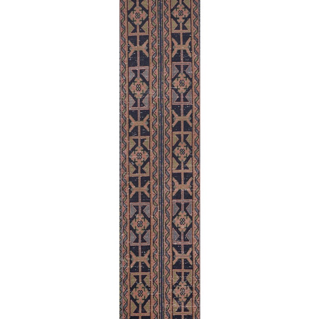 1960s 1960s Vintage Turkish Oushak Runner Rug 1'9'' X 21'9'' For Sale - Image 5 of 10