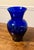 Mid-Century Modern Cobalt Blue Glass Vase For Sale - Image 3 of 9