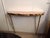 Brass Wall-Mounted Console Table with Pink Glass Top, Italy, 1940s For Sale - Image 4 of 12