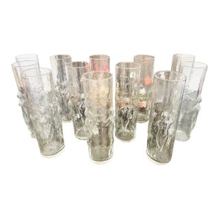 Vintage Libbey “La Femme” Highball Glasses – Set of 12 Sculptural Mid-Century Cocktail Glasses For Sale
