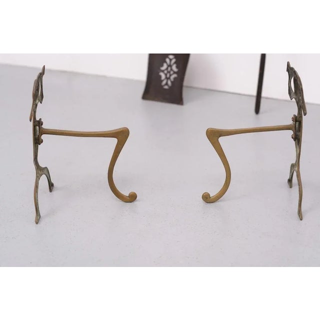 19 Century Dutch Brass Fire Place Tools, Set of 5 For Sale - Image 4 of 11