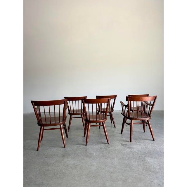1960s 1960s Willett Mid Century Solid Cherry Windsor Style Dining Chairs, Set of 6 For Sale - Image 5 of 12