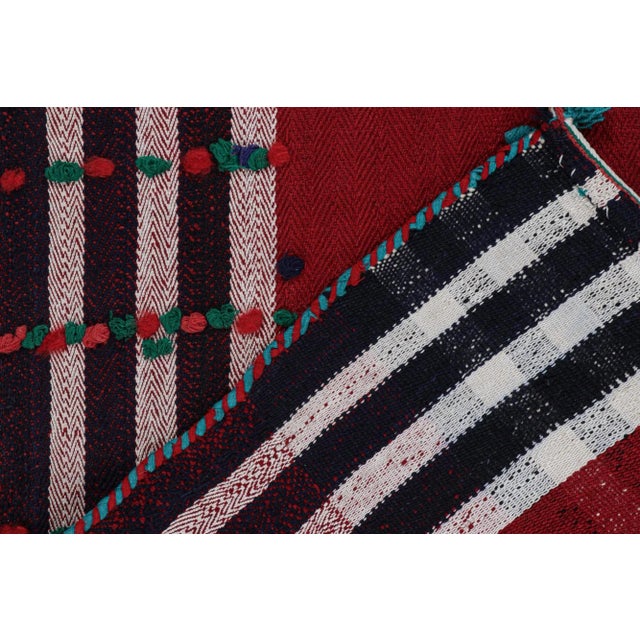 Textile 1950s Vintage Persian Kilim in Red, White & Black, Panel Style by Rug & Kilim For Sale - Image 7 of 8