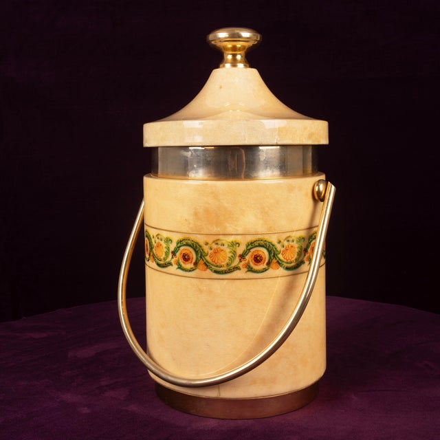 Mod. 1225D Goatskin Parchment Ice Bucket by Aldo Tura, 1970 For Sale - Image 18 of 18