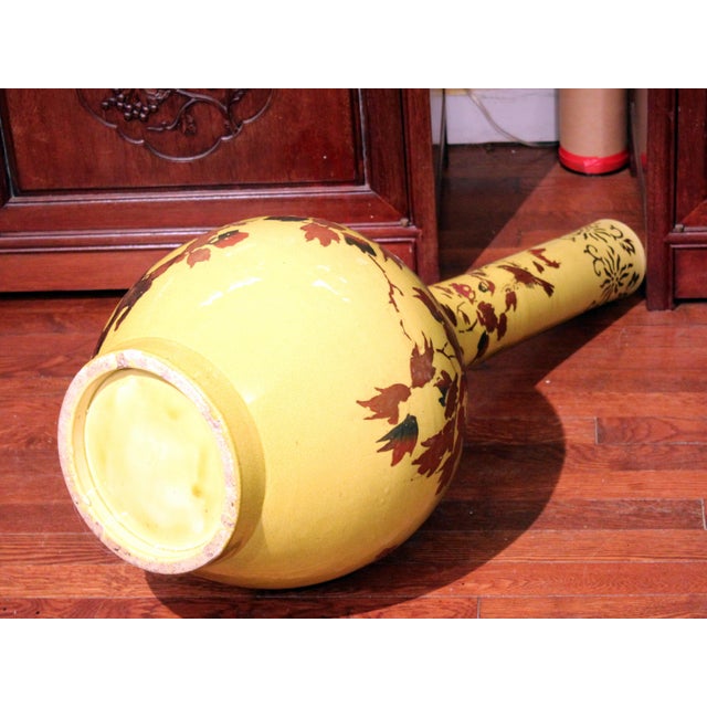 Ceramic Large Awaji Pottery Bottle Floor Vase Lacquer Decoration For Sale - Image 7 of 10