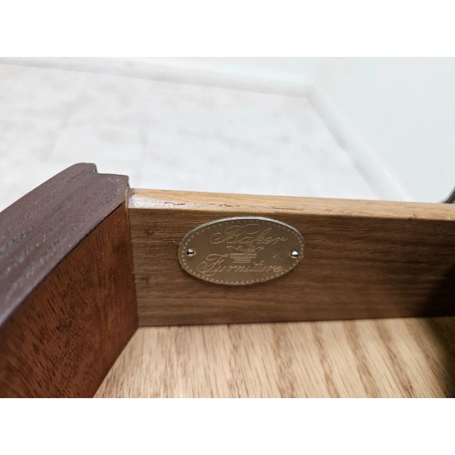 Wood 1980s Baker Furniture Mahogany Chinese Chippendale Accent End Table One Drawer For Sale - Image 7 of 12