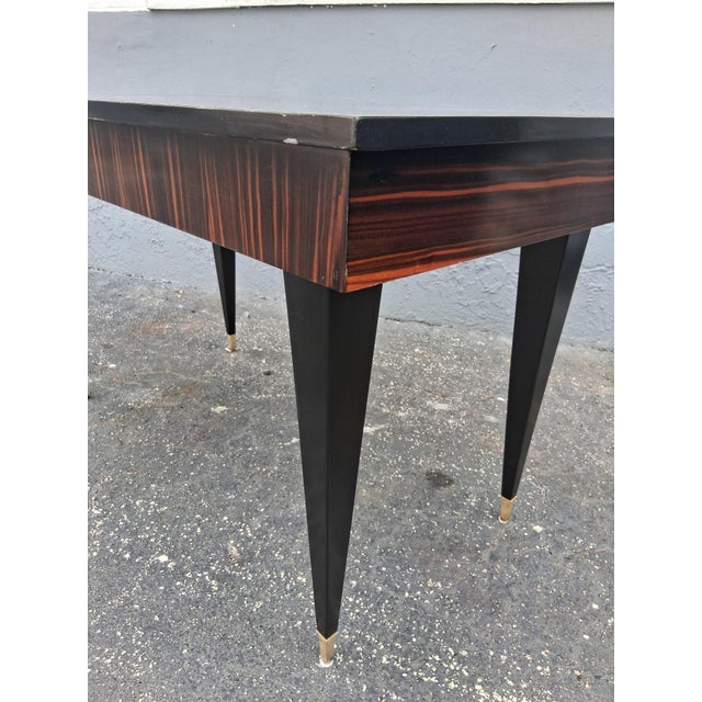 1960's French Art Deco Style Exotic Macassar Ebony Writing Desk For Sale - Image 11 of 12