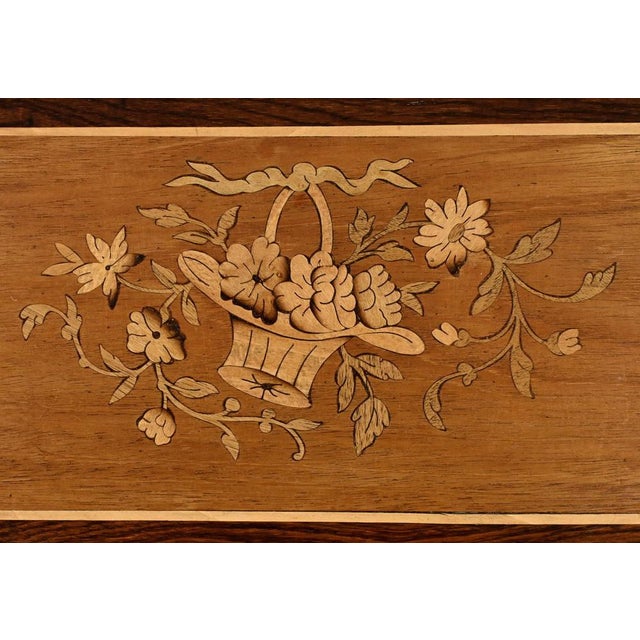 Wood Napoleon III Style Marquetry Worktable For Sale - Image 7 of 18