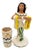 Mid 20th Century Hawaiian Hula Girl Lei Ceramic Figurine W/ Bongo For Sale