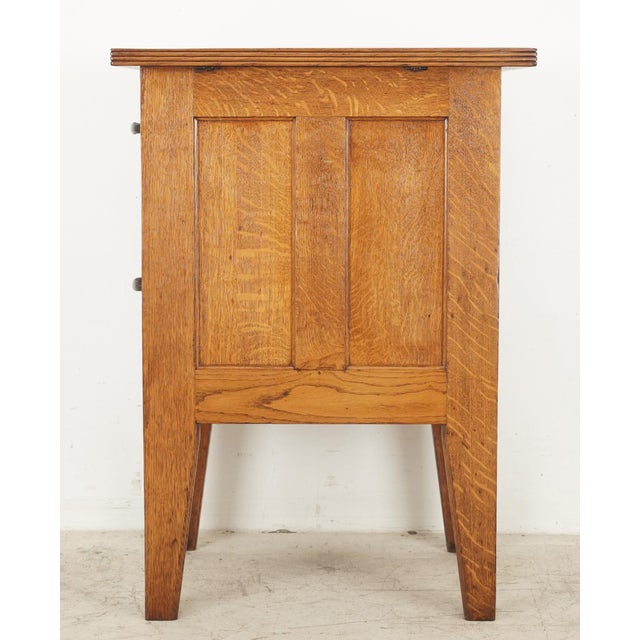 Brown Vintage Arts & Crafts Small Filing Cabinet Stand For Sale - Image 8 of 10
