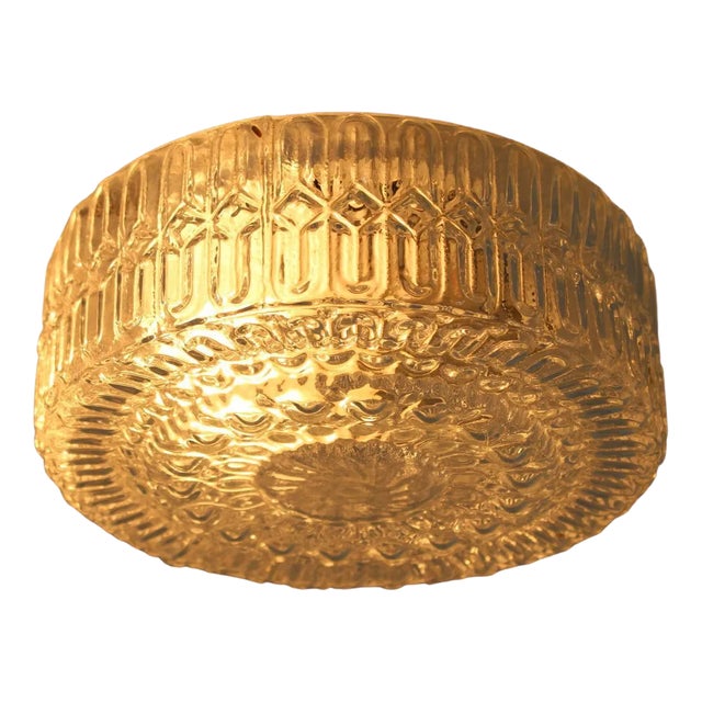 Ceiling or Wall Glass Lamp, Czechoslovakia, 1970s For Sale