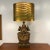 Large Indian Goddess Chalkware Table Lamp With Gold and Green Patina, 1950s For Sale - Image 4 of 12