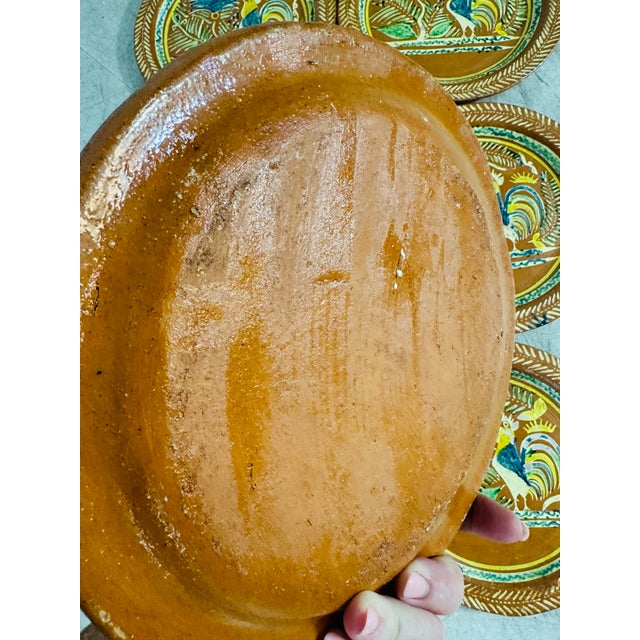 Folk Art Vintage Folk Art Plates, Set of Six For Sale - Image 3 of 7