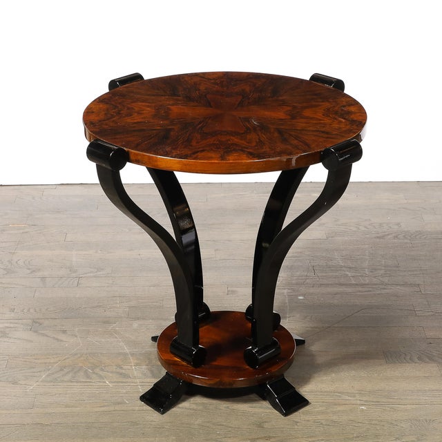 Art Deco Art Deco Machine Age Occasional Table in Book-Matched & Burled Walnut For Sale - Image 3 of 14