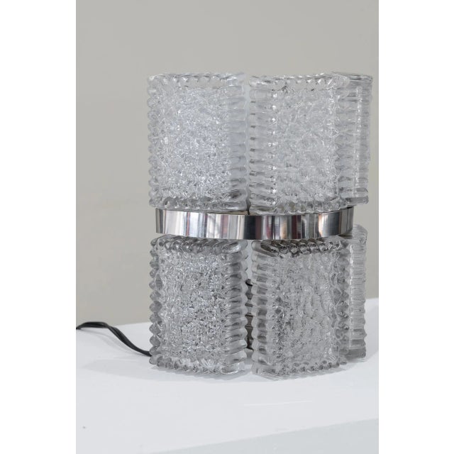 Gray Vintage German Wall Lamp in Pressed Glass and Steel, 1960 For Sale - Image 8 of 8