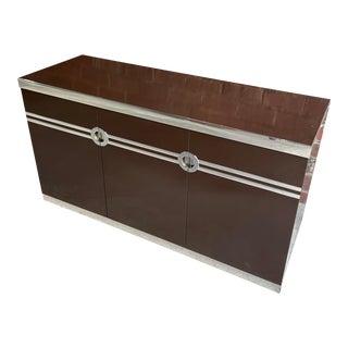 Pierre Cardin Credenza Large Server Chrome Modern For Sale