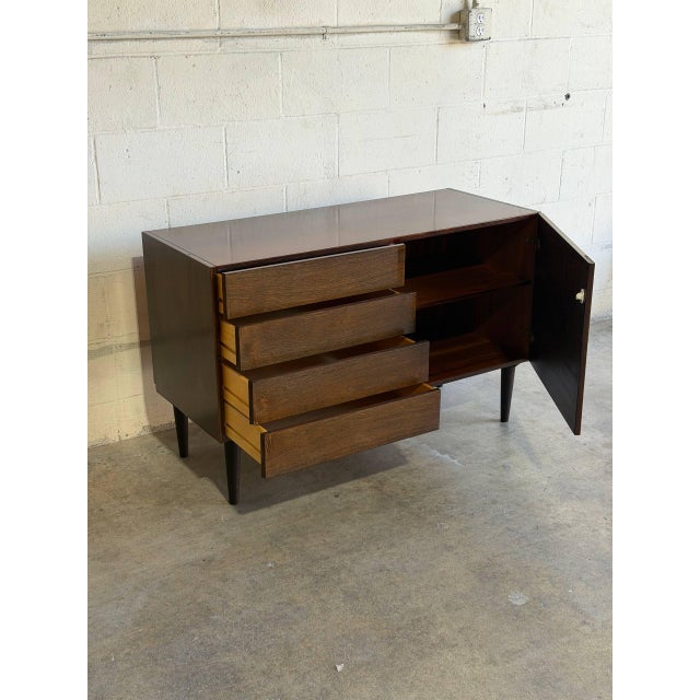 Rosewood Sideboard With 4 Drawers and Cabinet Door Denmark Mid-Century Modern 1960s For Sale - Image 4 of 13