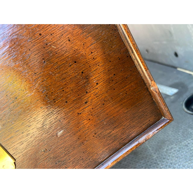 Vintage Sligh Furniture Leather Top Mid Century Modern Campaign Executive Desk For Sale - Image 17 of 17