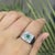 Classic Retro Inspired Emerald Cocktail Wide Band, Size 8 For Sale - Image 4 of 14