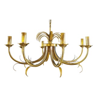 Brass and Chrome Pineapple Chandelier, 1970s For Sale