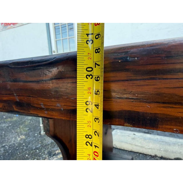 Vintage Farmhouse Rustic Style Liberty Ship Hatch Cover Trestle Base Dining Table For Sale - Image 13 of 17