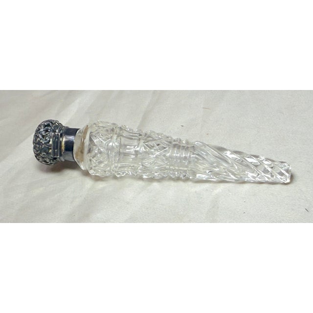 Antique 19th Century Unger Brothers Sterling Silver Cut Crystal Perfume Bottle For Sale - Image 11 of 12