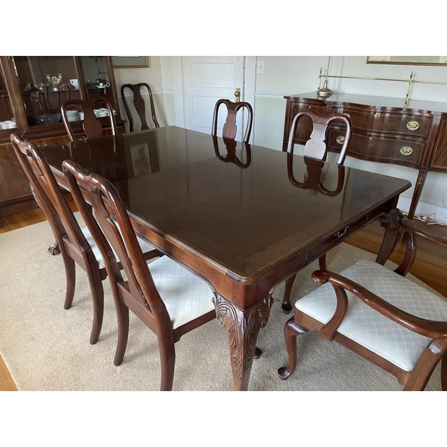American Hickory White Dining Room Table and Twelve (12!) Chairs From the American Masterpiece Collection For Sale - Image 3 of 9