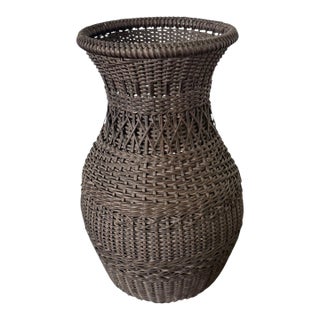 Antique Japanese Hanging Ikebana Bamboo Basket For Sale